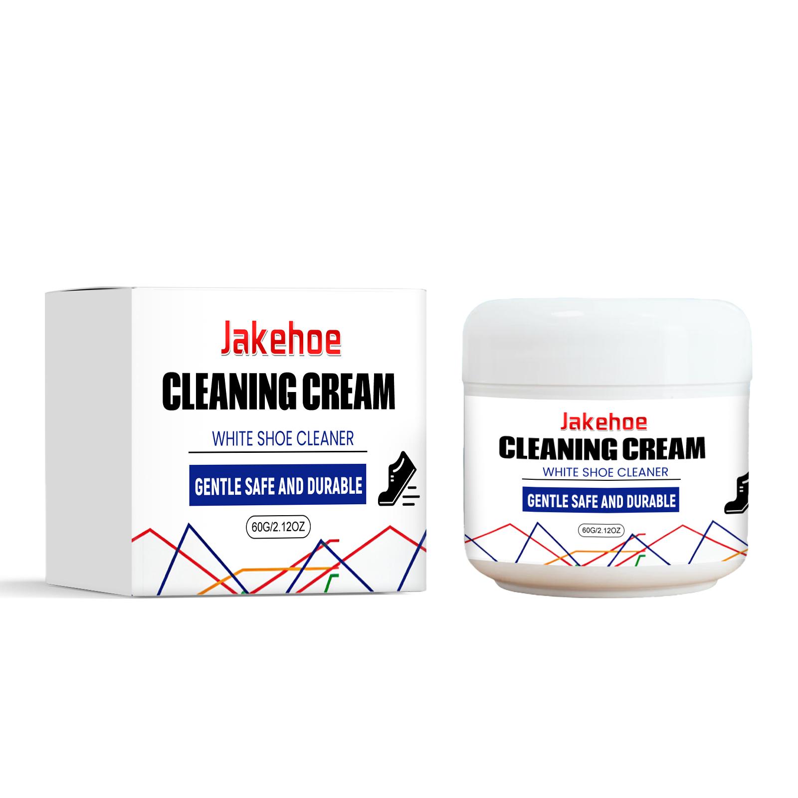 Waterless Shoe Cleaning Cream - Stain & Yellowing Remover for White Sneakers - Universal Footwear Care Polish & Restorer 60g
