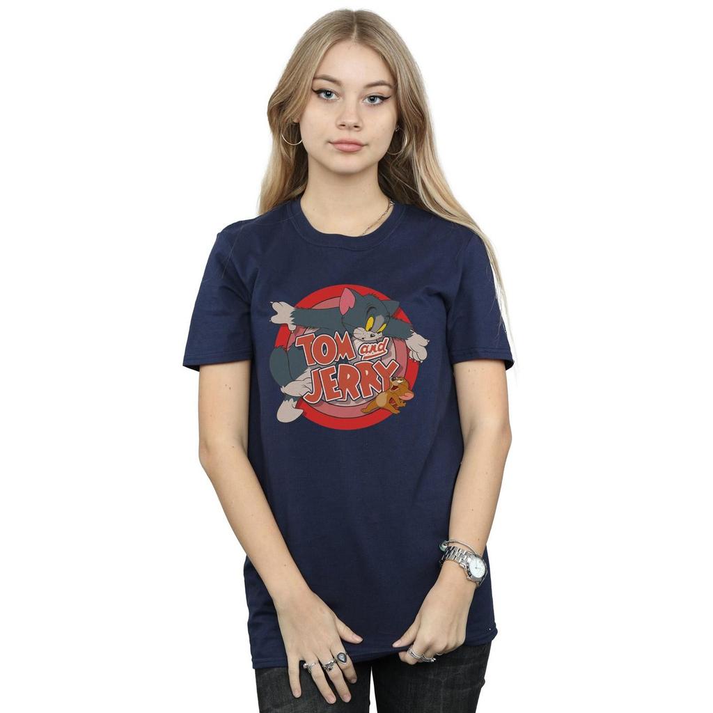 Tom and Jerry Womens/Ladies Catch Cotton Boyfriend T-Shirt