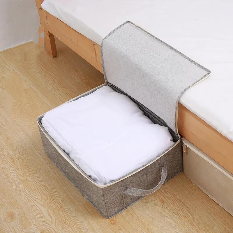 Cotton Linen Big Capacity Clothes Storage Boxes Thicken Non-woven Fabric Sundries Storage Box Wardrobe Moisture-proof Storage Bo