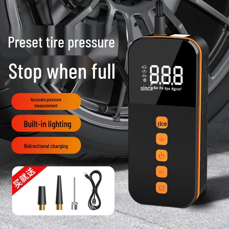 Smart Wireless Portable Car Tire Pump with Digital Display and Light