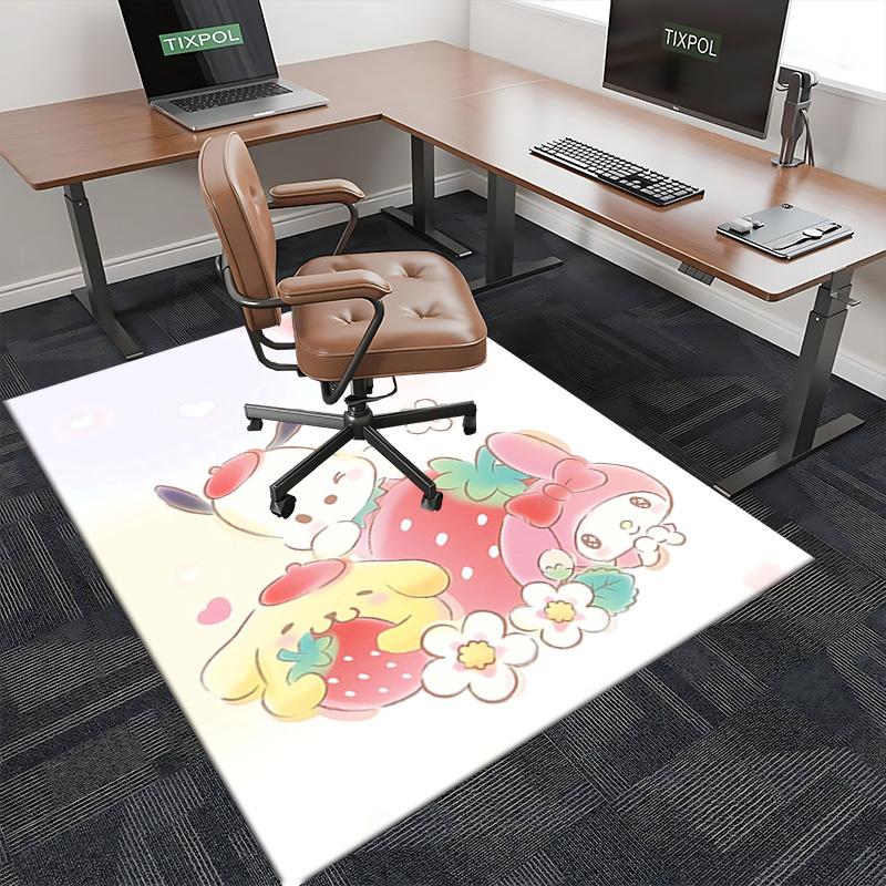 Anime Cartoon Design Chair Mat - Non-Slip Carpet for Office Chairs, Home Decor, Living Room, Bedroom, Game Room & Dormitory (Seasonal Gift).E084