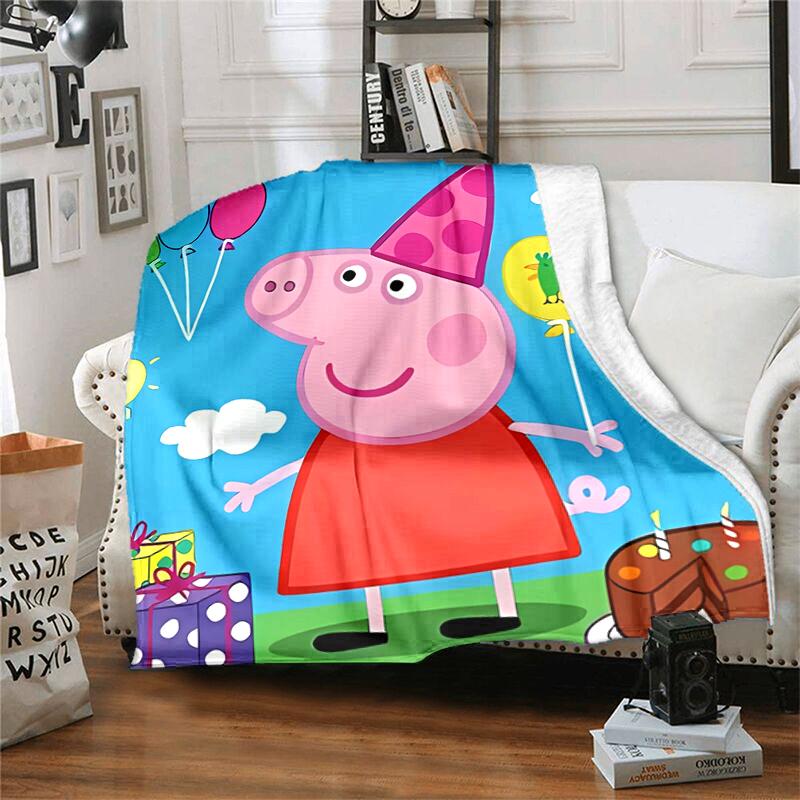 1pc Blanket Peppa Pig1 Print Design, Lightweight Blanket for Sofa, Bed- Soft &Warm, Gift for All Seasons like Christmas, Halloween