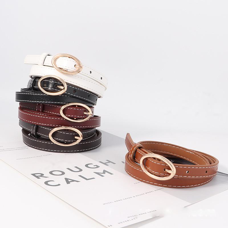 Slim Black Womens Belt Minimalist Versatile Dress Decor Jeans Korean Accessory