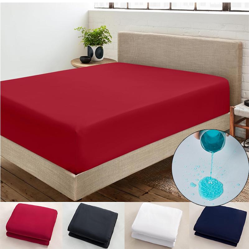 Waterproof Fitted Sheet Waterproof Urine-proof Fitted Sheet, Mattress Protector Dustproof Non-slip Fitted Sheet 1 Fitted Sheet or 2 Pillowcases