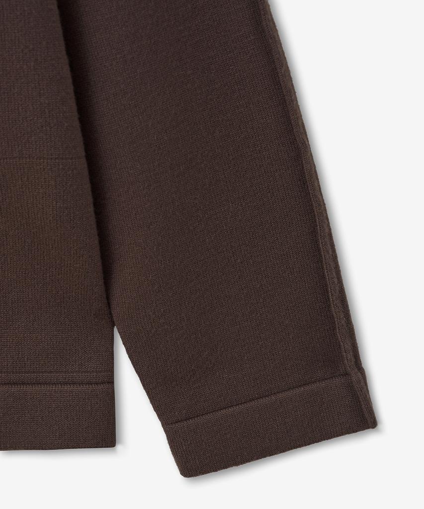 BLOND9 Soft Pointed Tuck Collar Knit Shirt_Brown