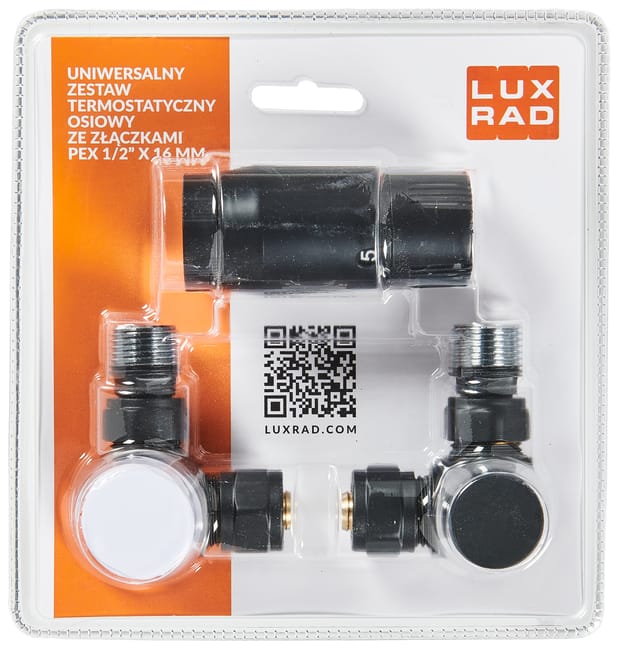 Luxrad universal axial thermostatic set, matt black 9005 MAT