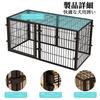 HEEOREV Pet Playpen, Dog Cage, Pet Fence with Doors (2 Doors, 140x70x80cm, Silver/Black) Easy Assembly, Flexible Layout, Potty Training, Escape Preven