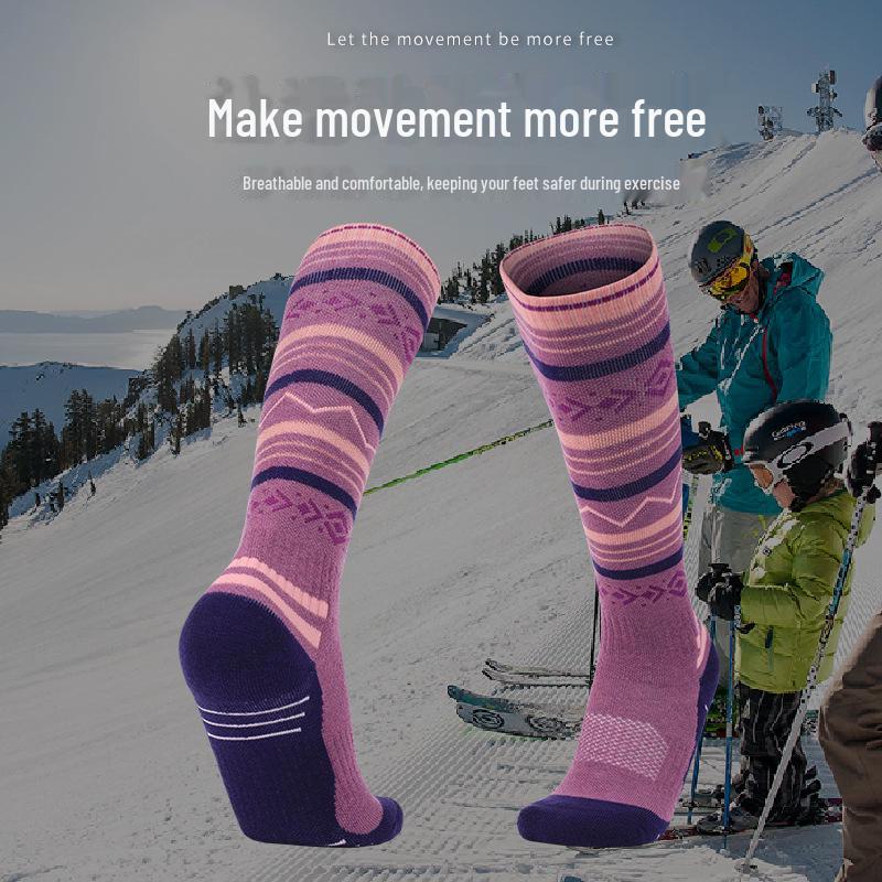 Two Wolves Women's Merino Wool Snow Socks - Thick, Warm, Long Tube for Outdoor Sports