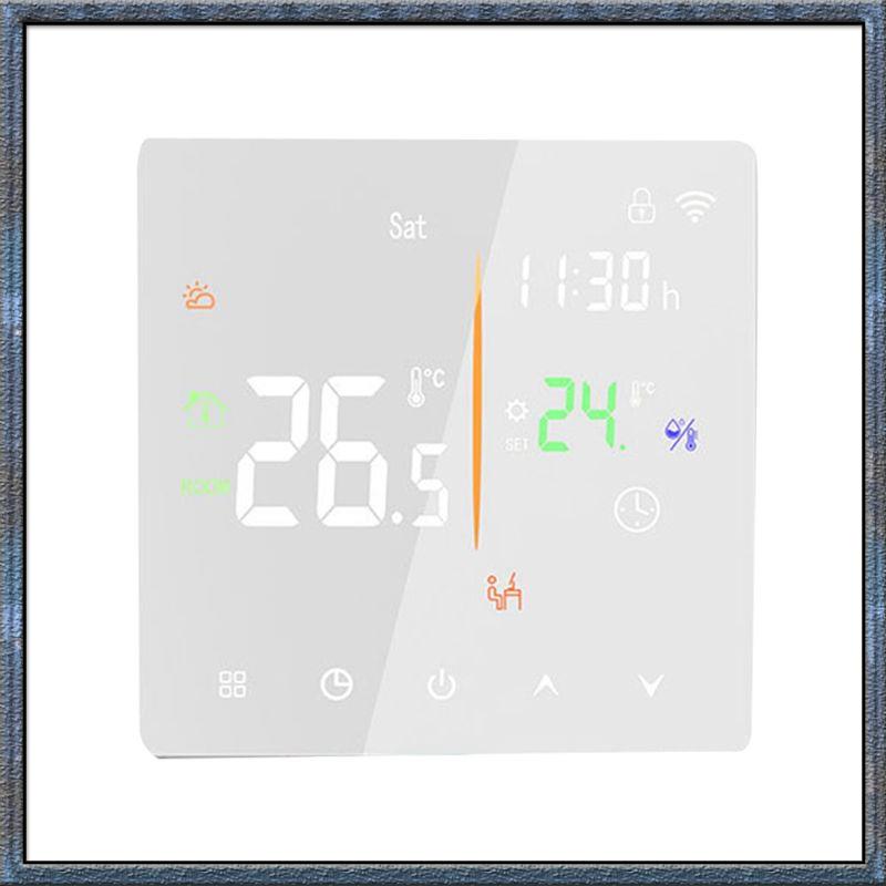 

Aug. Embedded Thermostat Without WIFI 16A Electric Heater Smart Timing Touchscreen Control Programmable Thermostat For House B белый