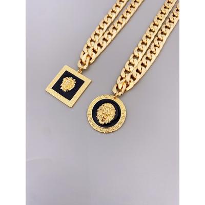 Atrevido collar con cabeza de león en cadena gruesa para un estilo llamativo