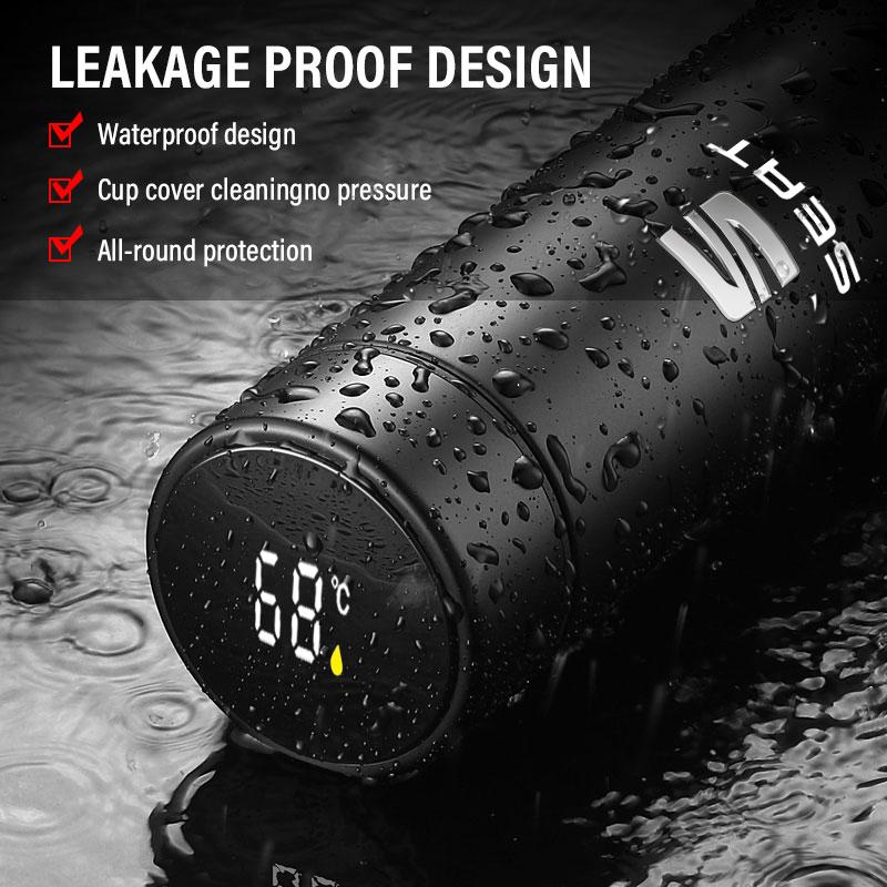 Car Smart Thermos Bottle With Temperature Display Coffee Cup For SEAT Leon cupra MK1 MK2 MK3 Ibiza 6L 6J 6P 6F 1P 5F
