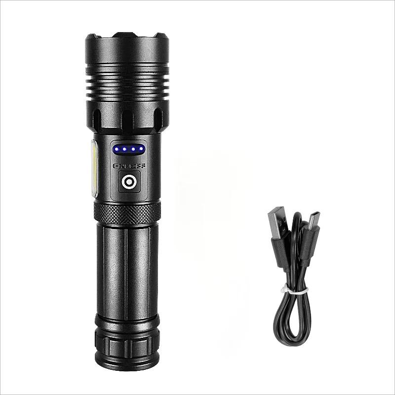 

Мощный фонарь Высокомощный светодиодный фонарик Сверхяркий тактический свет COB боковой свет Перезаряжаемый фонарь Лампа для кемпинга Without Battery