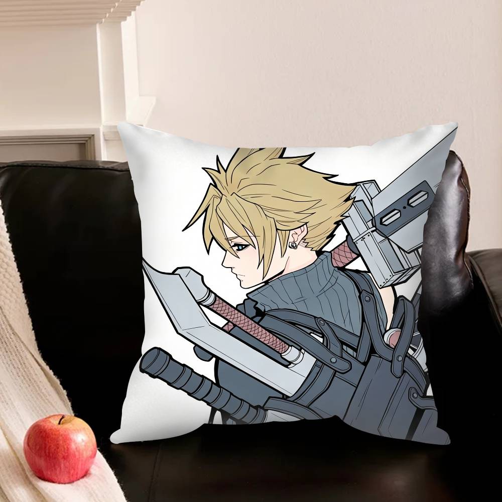 F-Final Fantasy C-Cloud S-Strife F-Ff7 Various Sizes Square Pillowcase For Car Home Bedchamber Decor