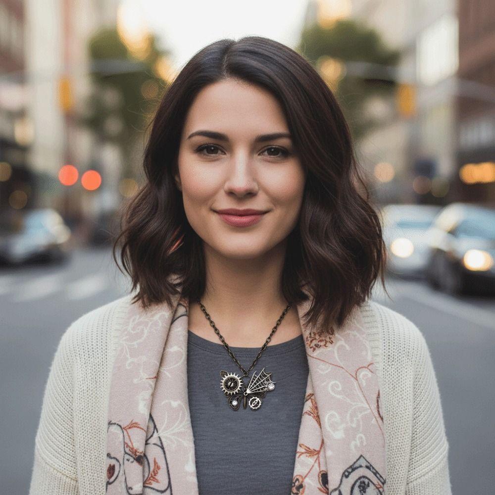 Punk Butterfly Pendant Necklace Metal Charm Aesthetic Jewelry Vintage Clavicle Chain