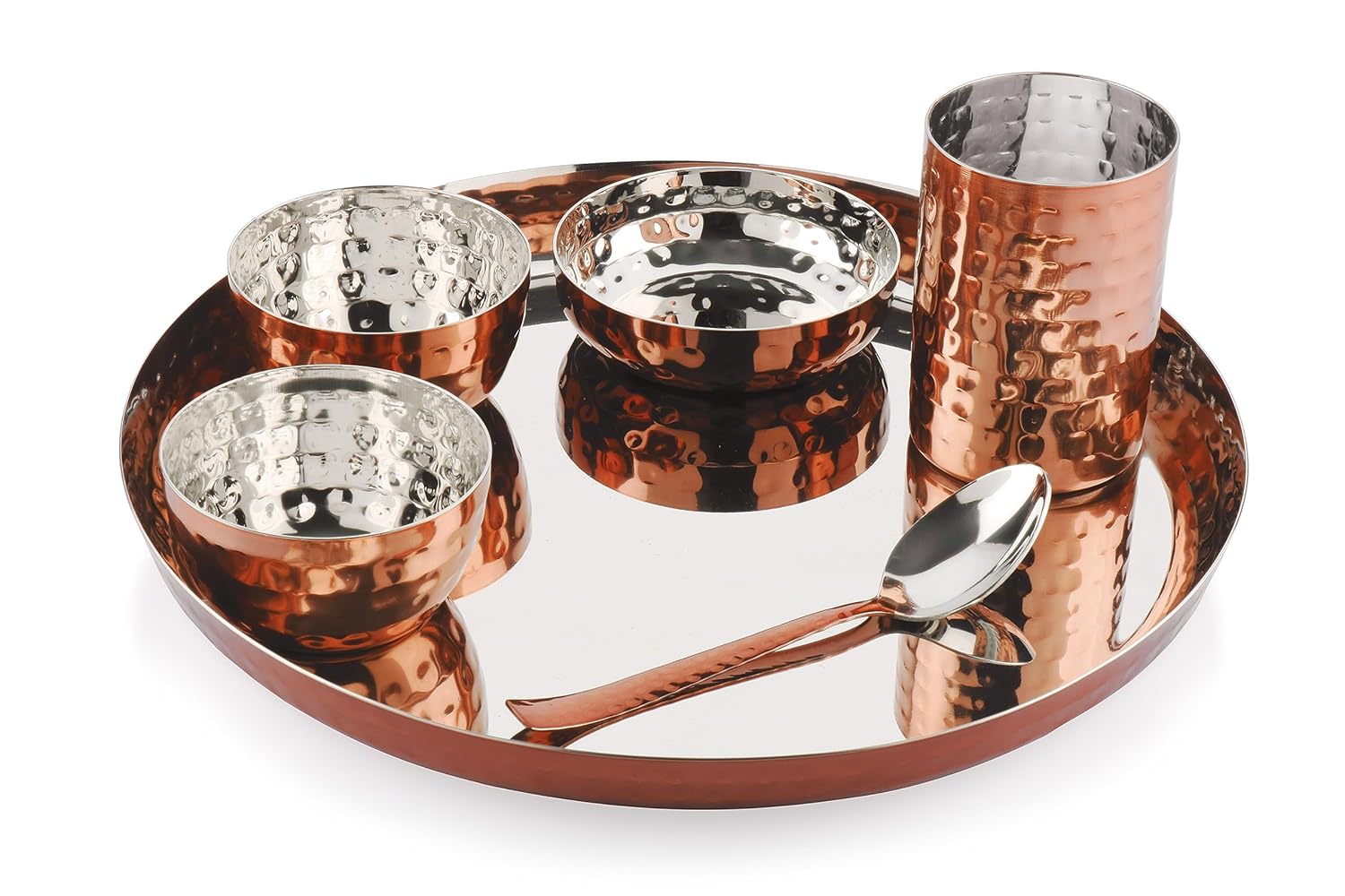 

Stainless Steel Copper Dinner Set of 6, Pure-Copper Plated Dining Set, Durable 20CM медный