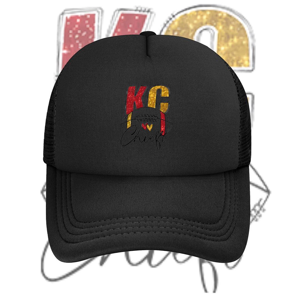 Letters Football Hearts Chiefs Sparkle Design Baseball Cap Anime Graphic Hats Adult Unisex Women Sports Outdoor