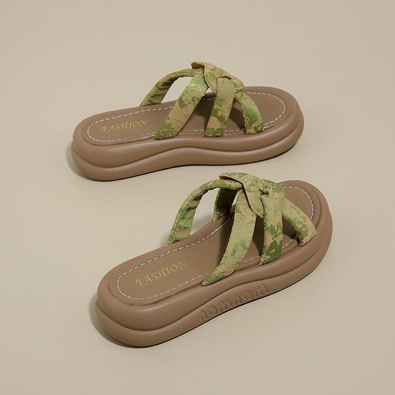 

Пляжная юбка вышивка 2025 с маффиновым толстым низом одно слово крутые тапочки крутые тапочки женская летняя одежда 40 зелёный