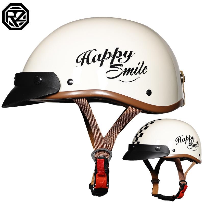 Vintage Half Helmet Summer Electric Vehicle Four Seasons Men's and Women's Electric Vehicle Helmet