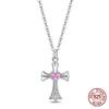 New Original 100% 925 Silver Firefly & Cross Guardian Pendant Women's Necklace Elegant Anniversary Birthday Gift