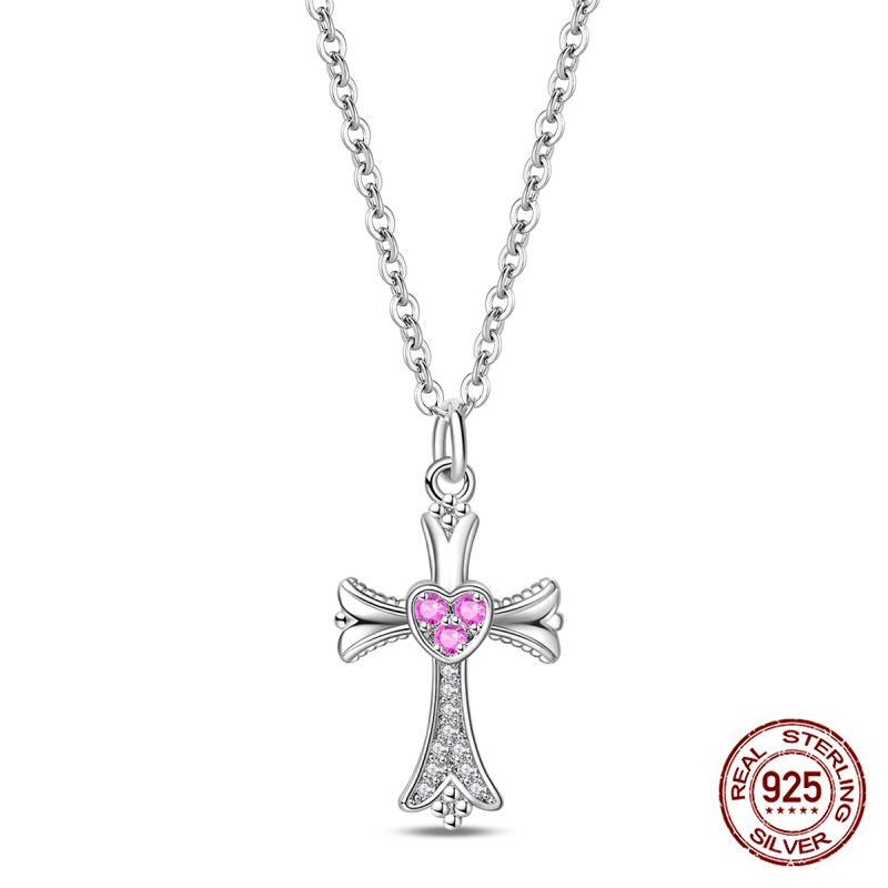 

New Original 100% 925 Silver Firefly & Cross Guardian Pendant Women s Necklace Elegant Anniversary Birthday Gift