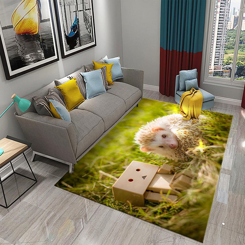 3D Hedgehog Carpet Cute Animal Rugs for Living Room Bedroom Floor Area Decor Mats Bathroom Toilet Door Entrance Non-slip Carpet