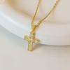 Square Cross Shape Necklace Niche Design Sense Diamond
