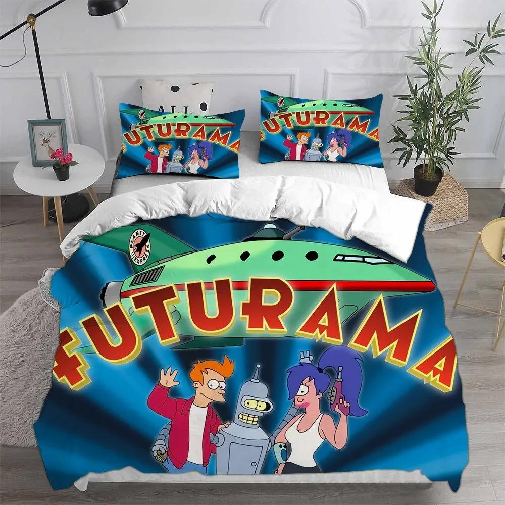 3D Cartoon Futuramas Bender Bedding Set Boys Girls Twin Queen Size Duvet Cover Pillowcase Bed Kids Adult Fashion Home Textiles