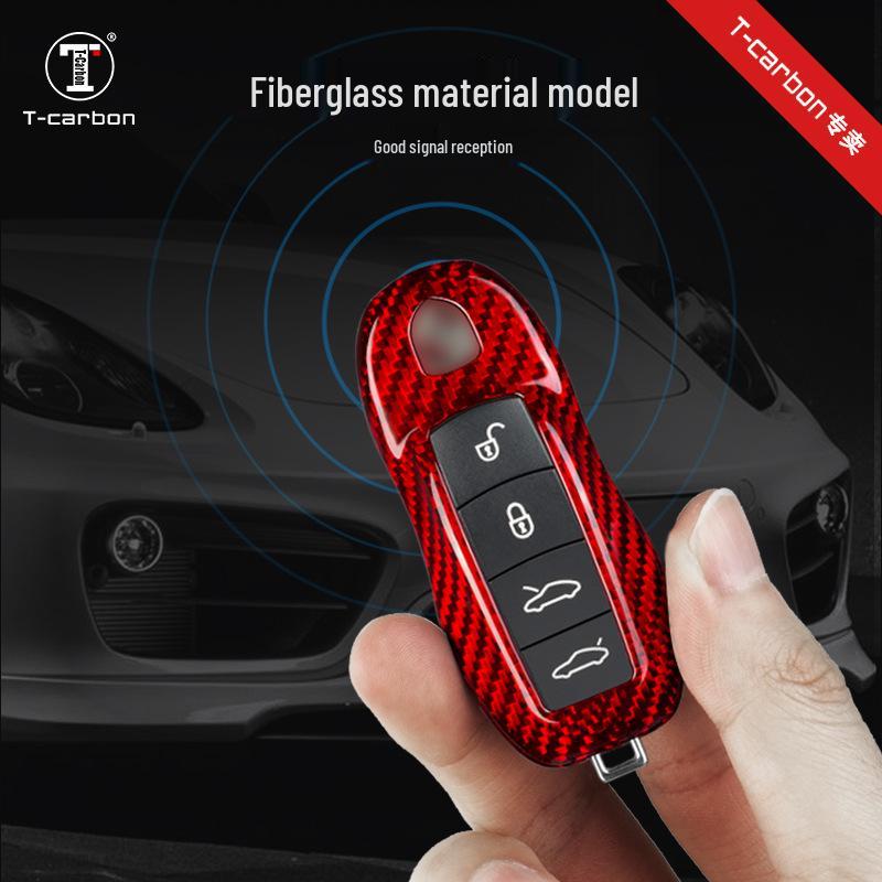 Real Carbon Fiber Key Shell for Cayenne, Macan, and Panamera by T-carbon