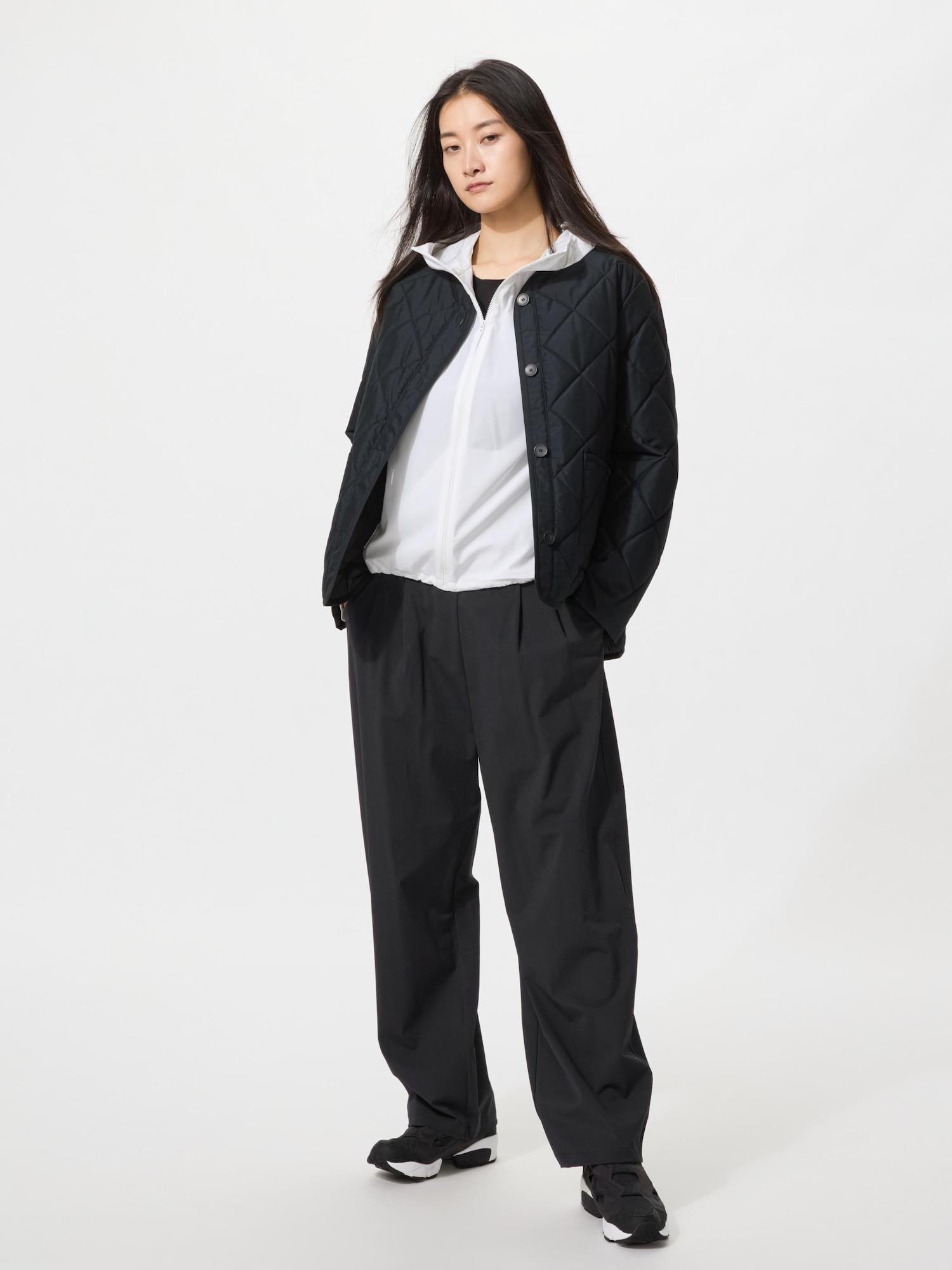 

Uniqlo Ultra Stretch Active Широкие брюки Длина штанины 73,5 до 76,5 см Длинная длина 09 BLACK/WOMEN S