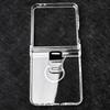 For Samsung Galaxy Z Flip7 5G Case Hinge Protection PC Clear Shockproof Phone Cover with Finger Ring