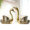 Metal Pair of Swan Candle Holder & Candles Combo Gift Hamper, Festive Gifting Showpiece for Valentine's Day, Anniversary (2 Metal Swans