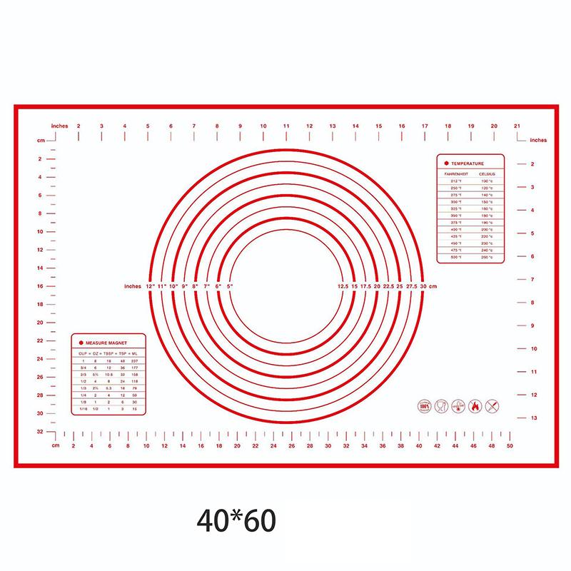 Silicone Baking Mat Pastry Mat for Rolling Out Dough Kneading Dough Mat Bakeware Rolling Dough Pad Bread Baking Accessories