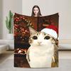 Miauw Kat Uil Bellen Telefoon Thema Warme Gezellige Deken Esthetische Reis Plaid Home Decor Flanellen Sprei Bank Bed Cover