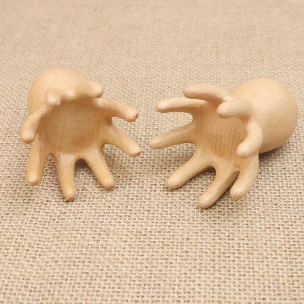 Scalp Massage Tool Octopus Relaxation Tool Wooden Head Scratcher Meridian Scraping Scalp Massage Brush SPA Gua Sha Massage Comb