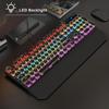 MageGee Typewriter Mechanical Gaming Keyboard Retro Punk Round Keycaps with RGB Rainbow Backlight USB Wired Keyboard for Gaming and Office Windows