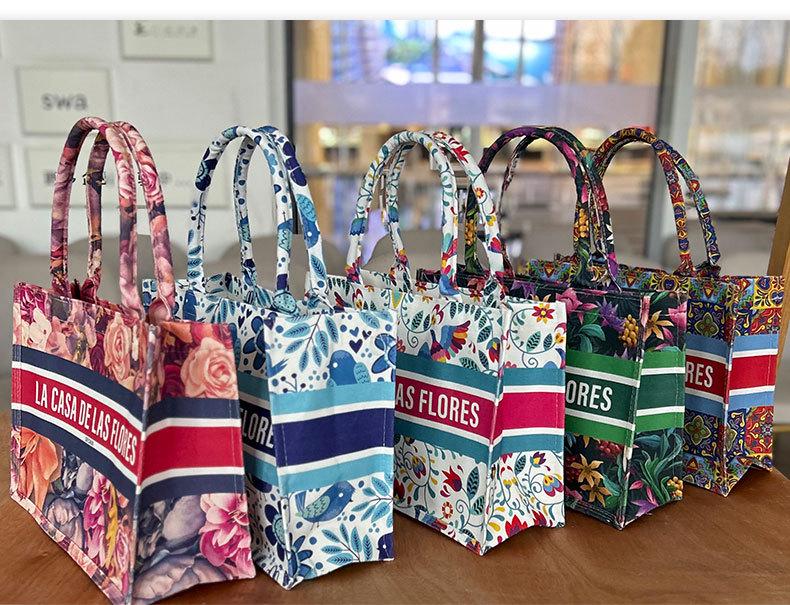 Custom Logo 3D High-End Enterprise Crossbody Tote with Ribbon – University Full Print Canvas Handbag