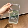 KEYSION Cute 3D Cat Ear Transparent Phone Case for iPhone 17 Pro Max 17 Air 16 Plus 16 Glitter Jewelled Bowknot Shockproof Back Cover
