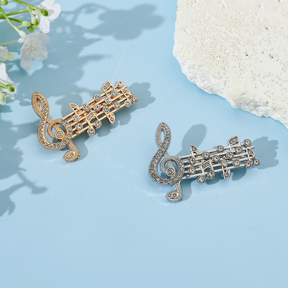 Elegant Microphone Music Note Brooch Club Badge for Women Men Fashion Band Souvenir Jewelry Accessories Gifts