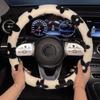 38CM Winter Car Steering Wheel Cover Plush Warm Lint Fashion Cute Product Interior Accessories for Woman Girls Female Driver