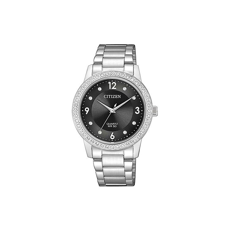 Citizen Women's Black Fashion Waterproof Quartz Movement Stainless Steel Strap Watch Watches El3090-81H