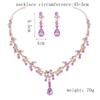 DIEZI Luxury Wedding Bridal Purple Pink Crystal Necklace Earrings Jewelry Sets For Women Fashion Water Drop Rhinestone Jewelry