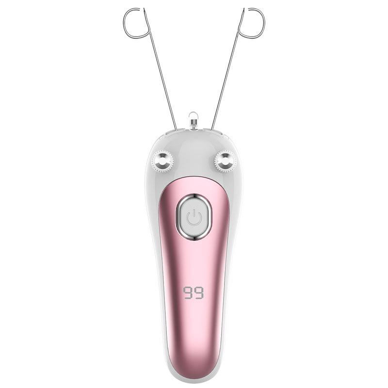 Rechargeable Facial Hair Removal Threading Device with Tweezers