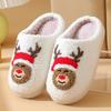 Children Christmas Cotton Slippers Breathable Thick Sole House Shoes Thicken Fluffy Flat Home Shoes for Winter Autumn