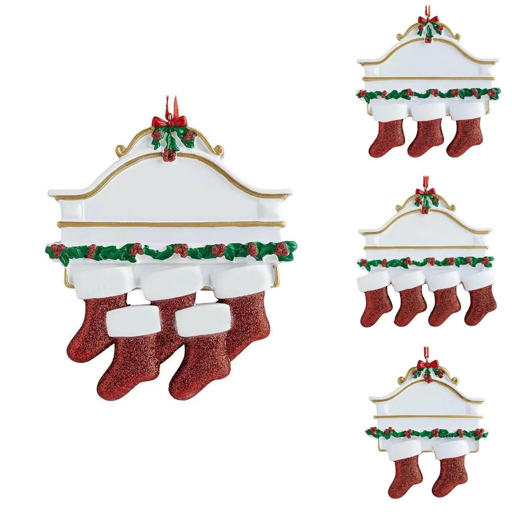Christmas Resin Creative Stockings Family Nameplate Diy Christmas Ornament For Decor Home