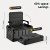 Faltbarer Outdoor-Stauraumhocker mit ergonomischer Rückenlehne, tragbarer leichter Camping- und Angelstuhl für Wandern, Reisen und Autocamping