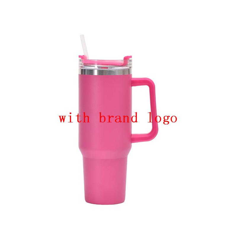 With Logo 40 Oz Tumbler with Handle Insulated Mugs With Lids and Straws Stainless Steel Coffee Tumbler Cups Water