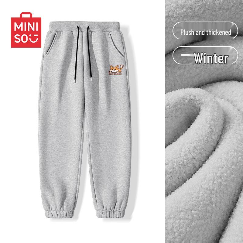 

MINISO Men s Plush Lined Casual Jogger Pants M