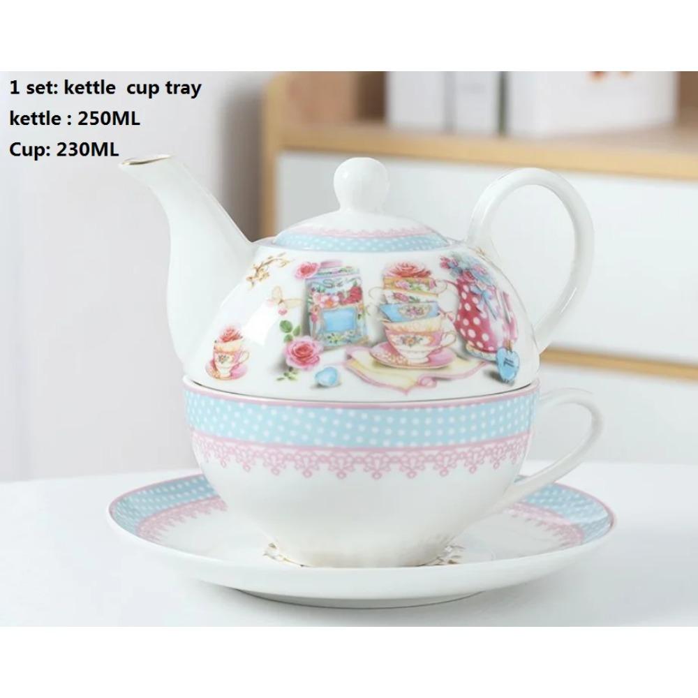 Bone China Teapot 250ML With Cup Tea Pot Set High Grade Porcelain Kettle Large Capacity Teapot for Wedding Gift