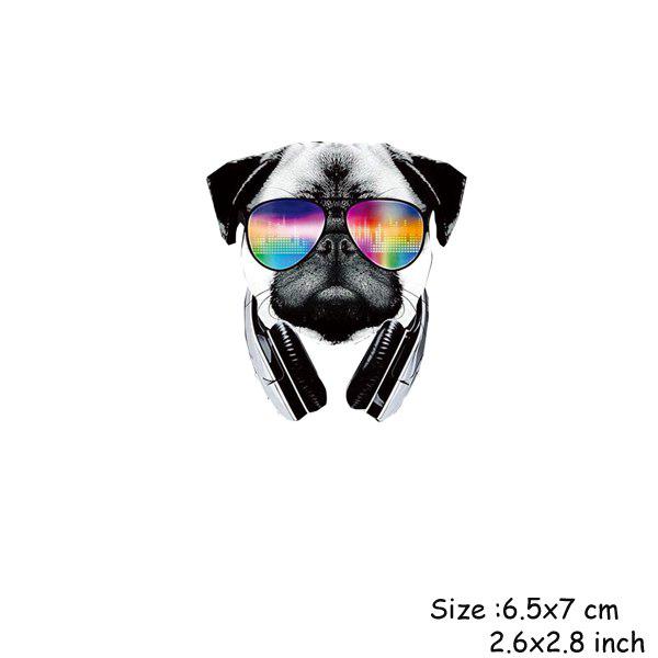 

Dj Dog Patch Iron On Clothes T-Shirt Diy Decoration A-Level Можна прати побутовими прасками Parches 6.5*7cm