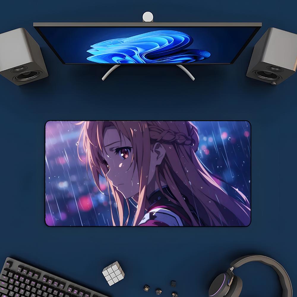 Anime Swword Art Oonline Asuna Mauspads Mousepad Großes Gaming-Mauspad LockEdge Verdickt Computer Tastatur Tisch Schreibtischmatte